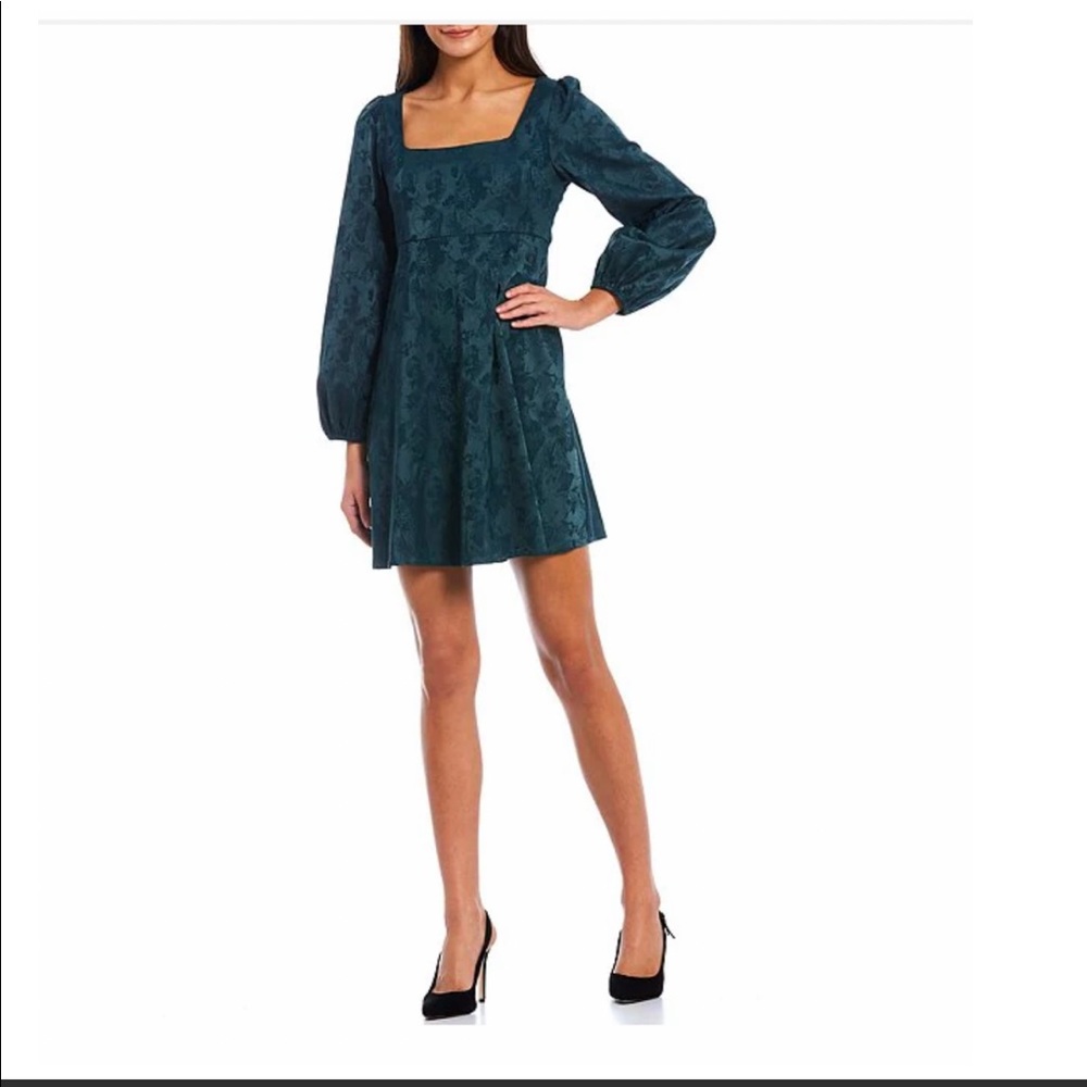 Sachin + Babi Shimmering Dark Forest Green Mini Dress